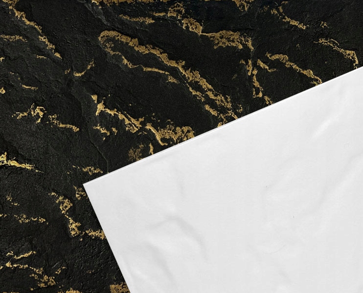 Panele Ścienne Kamień Naturalny beton CZARNY Złoty imit. 3D 0,5m2 GŁAZ C-Z