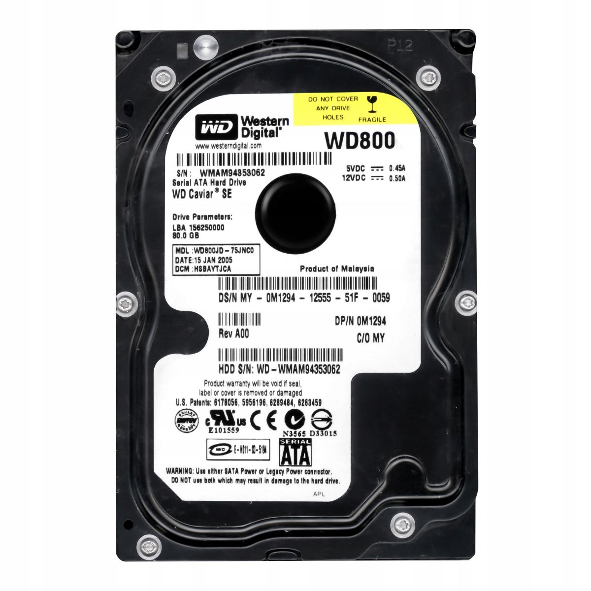 Dell 0M1294 80GB 7.2K 8MB Sata II 3.5'' WD800JD-75JNC0