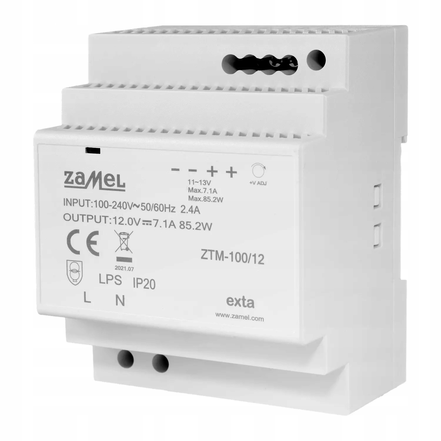 Zasilacz ZTM-100/12 12VDC 100W