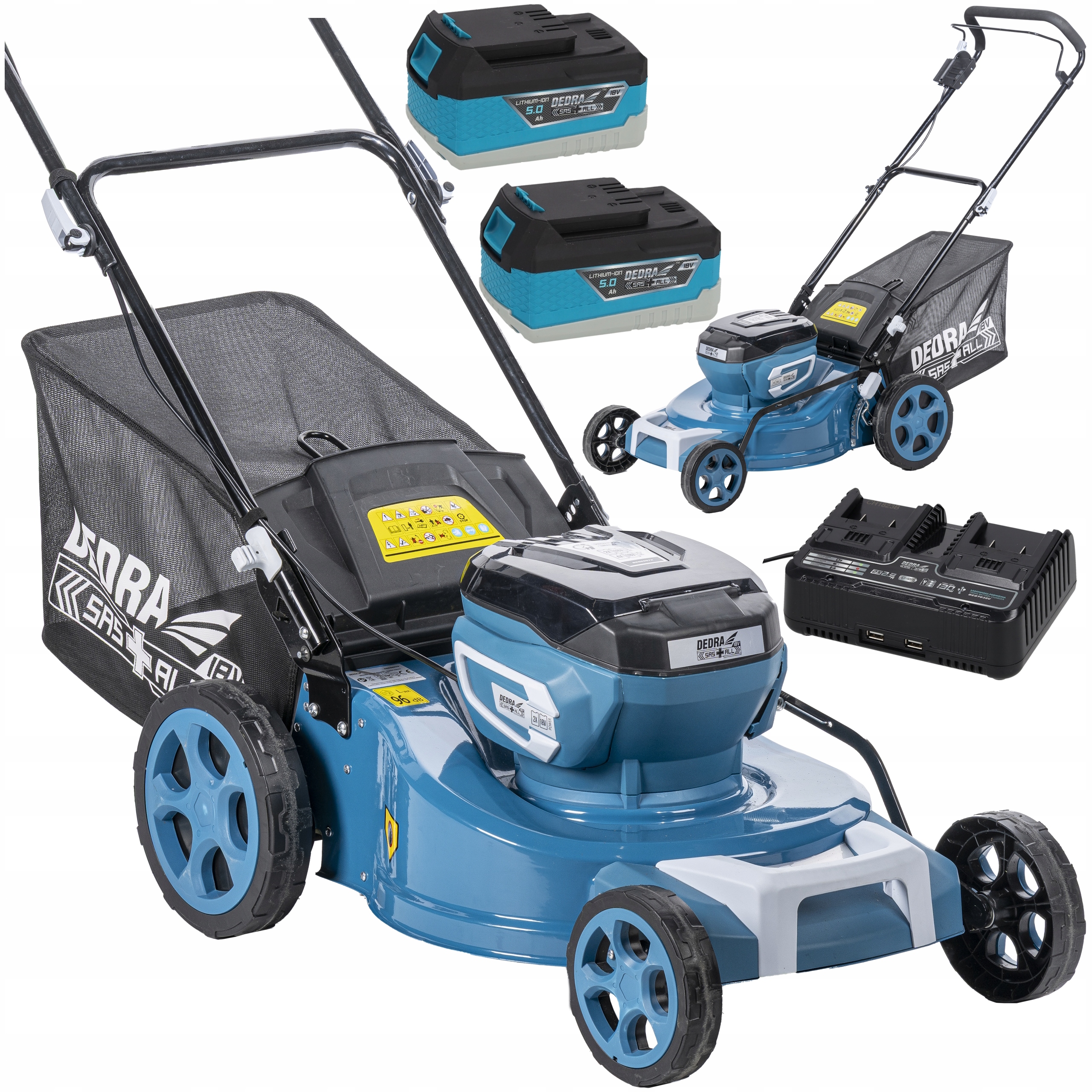Kosiarka Akumulatorowa Dedra 46cm Do trawy Zestaw 2x5Ah Indukcyjna Stalowa