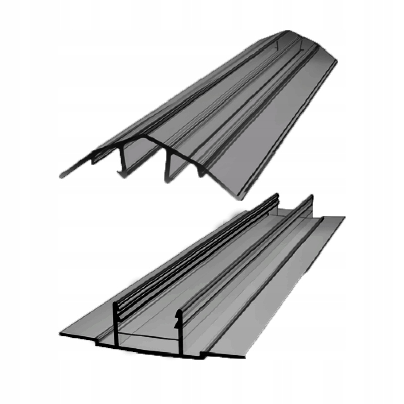 Spojovací profil (nahoru+dolů) 6 m, kouřový (šedý) 8-10 mm