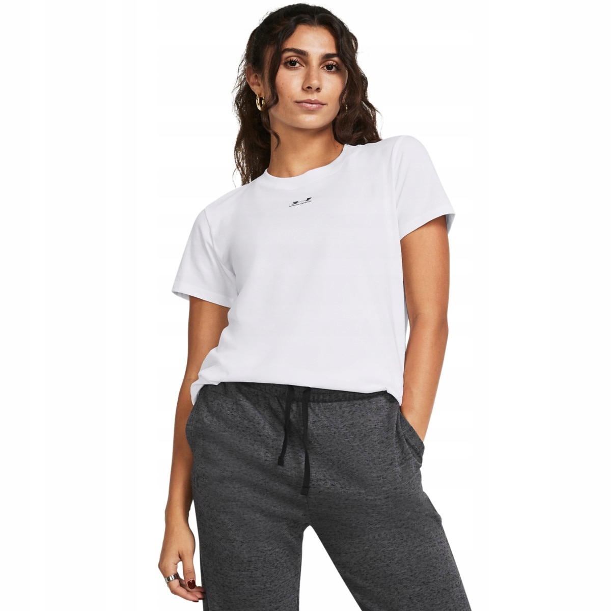 Damski t-shirt koszulka Under Armour Ua Rival Core Ss Biały XL