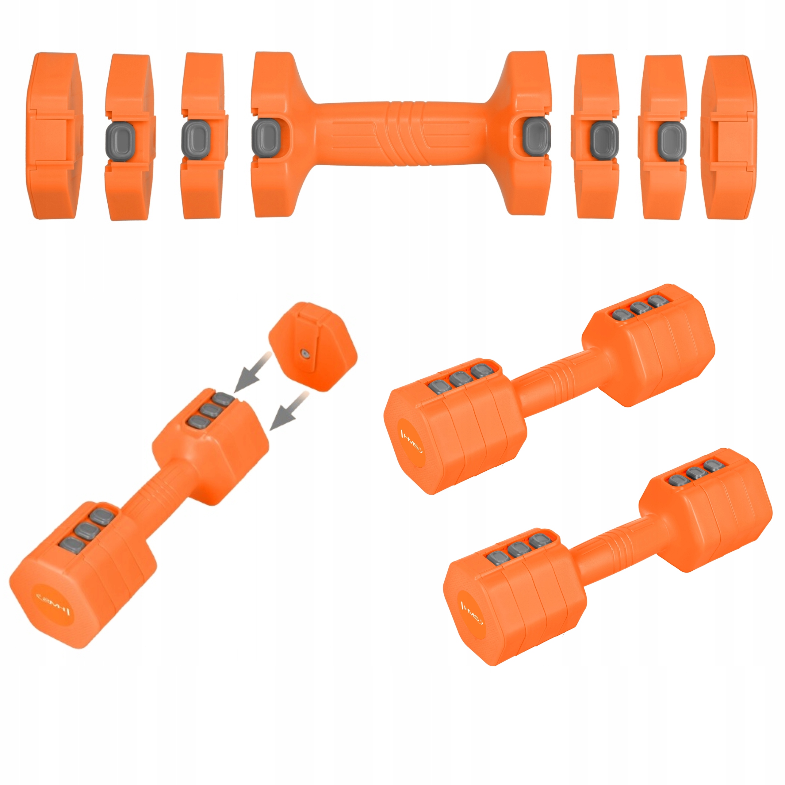 Tréninkové činky nastavitelné Hms 2x2.5 kg Závaží Sada 5 kg Fitness