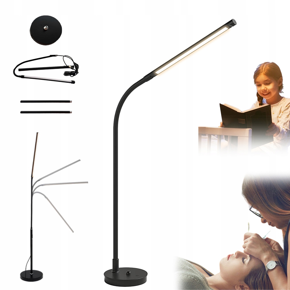 Moderní Stojací Led Podlahová Stolní Lampa Noční 12W S Vypínačem
