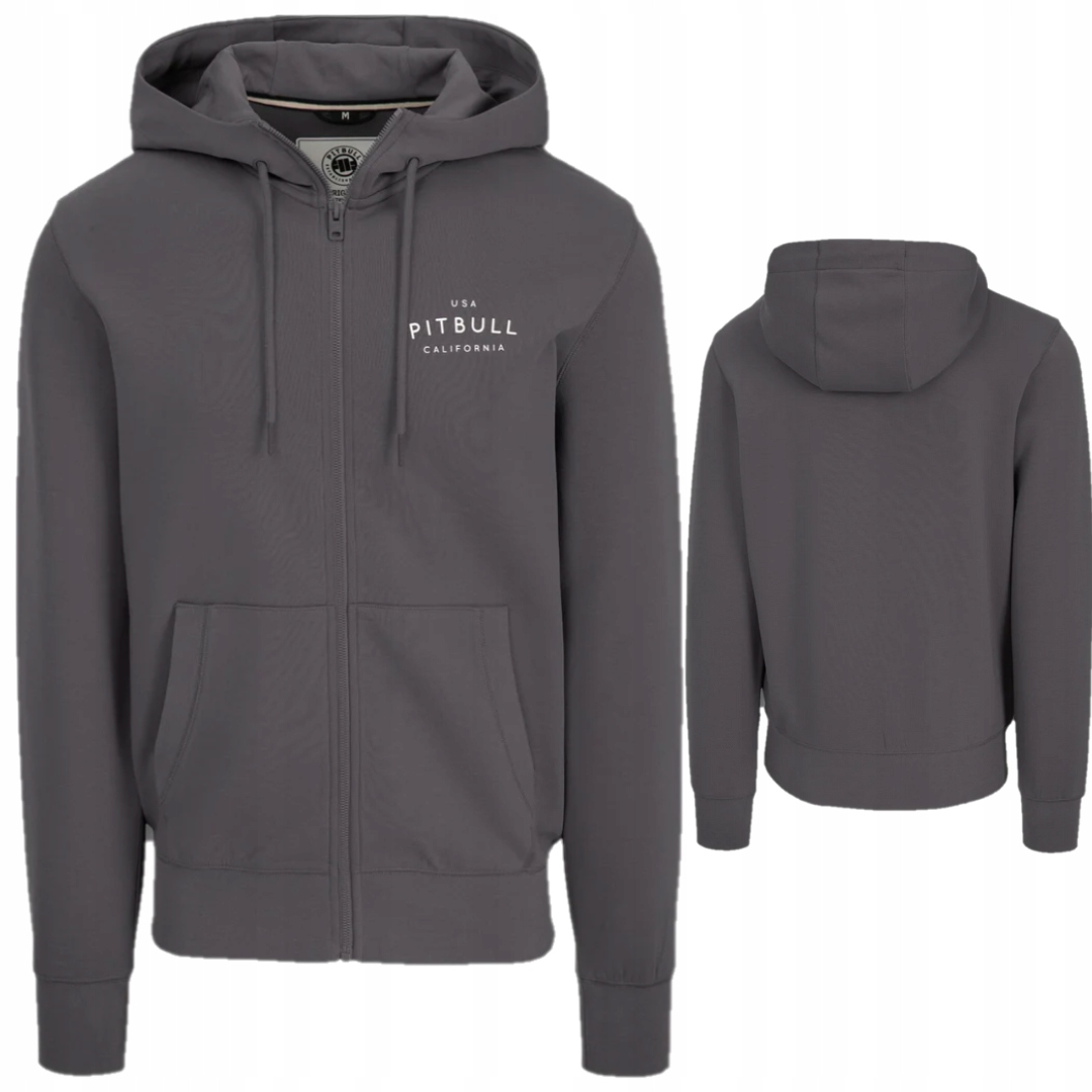 Pánská Rozepínací Mikina s kapucí Pitbull West Coast S Kapucí Graphite, velikost 3XL