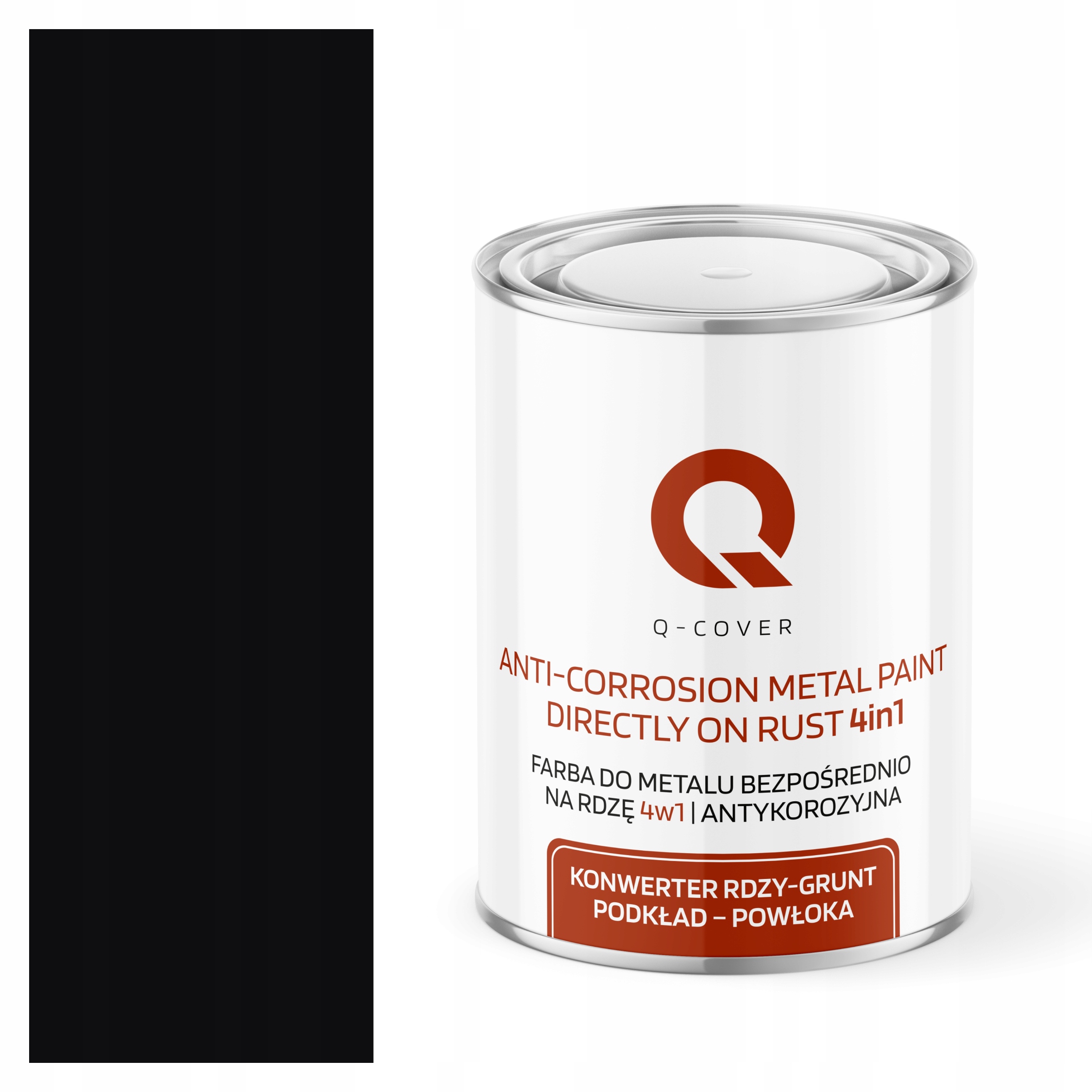 Farba Antykorozyjna Do Metalu Blachy Na Rdzę Czarny Ral 9005 Mat 1L