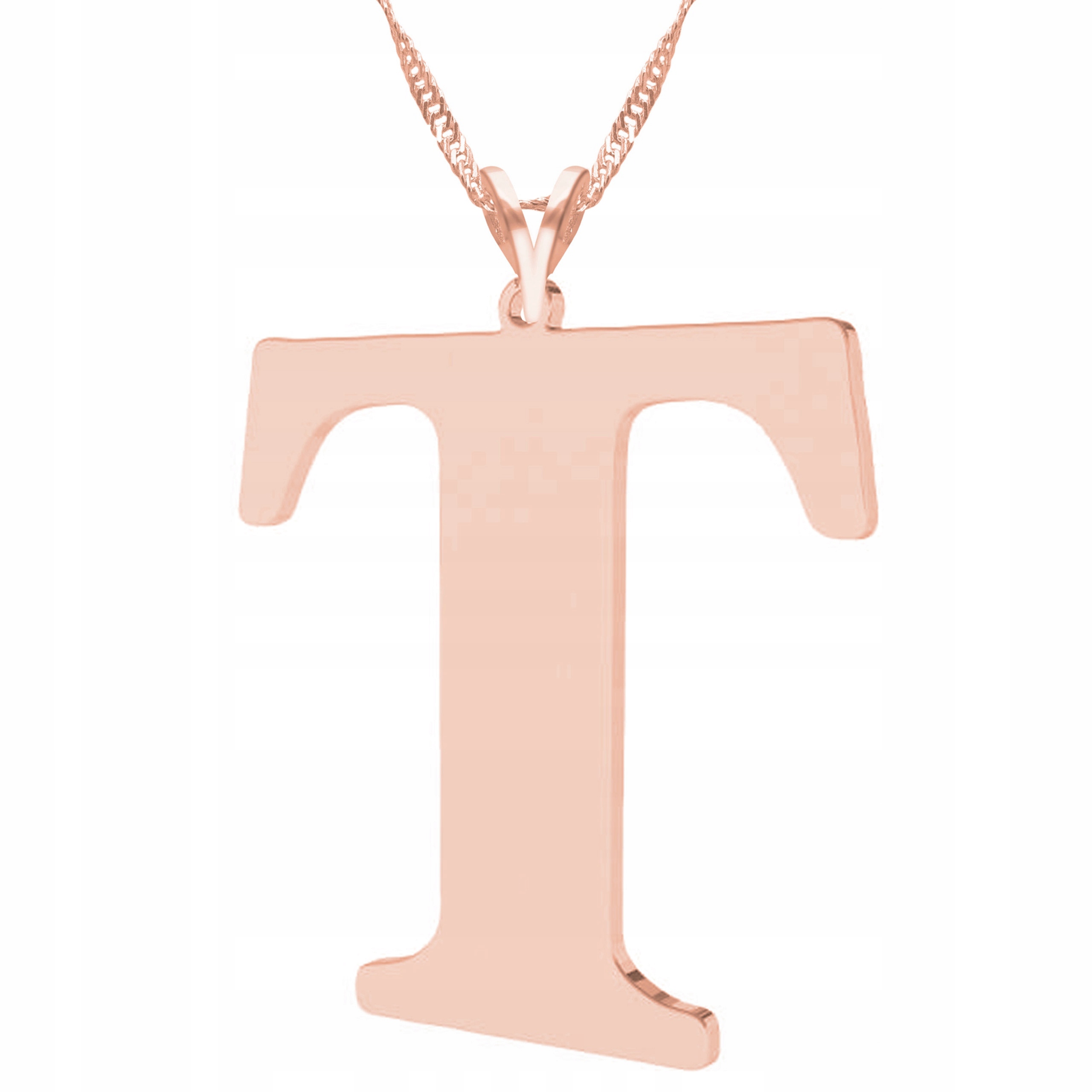 Pozlacený náhrdelník s velkou písmenkou Iniciál Písmeno T Jméno Stříbro 925