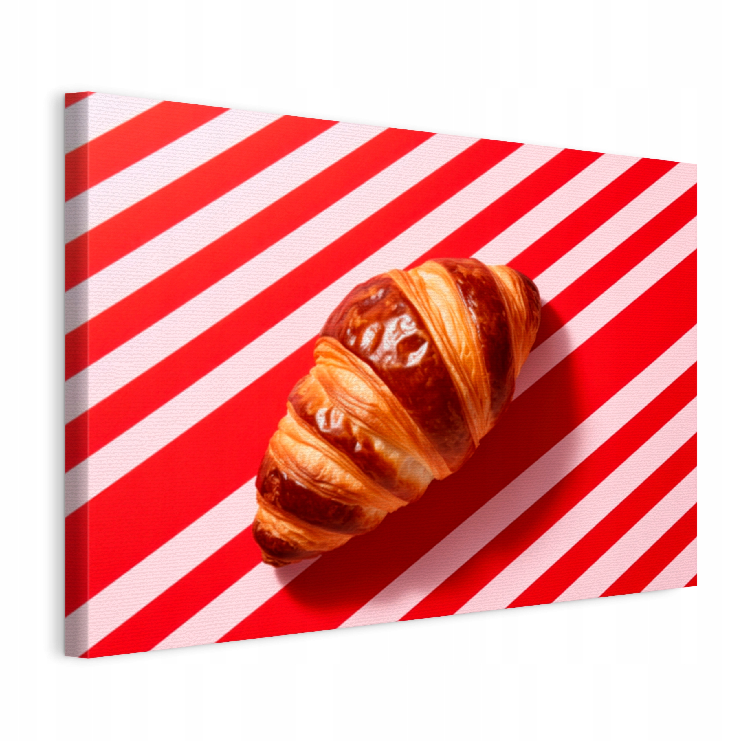 Obraz na plátně Croissant na červených pásech do kuchyně restaurace 60x40