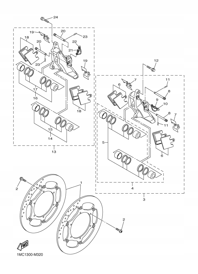 3P6-W0045-00-00 - Передние тормозные колодки Yamaha FJR1300