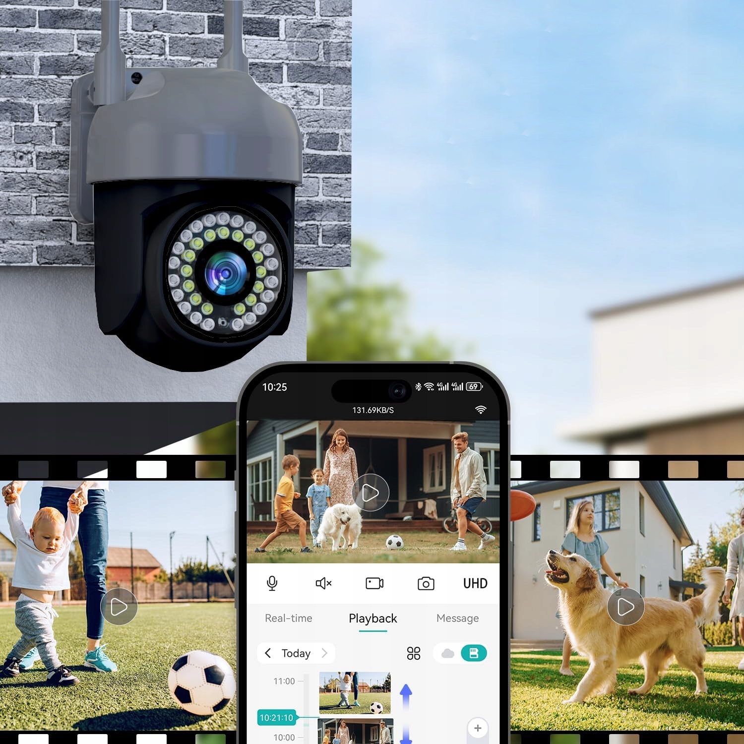 Zewnętrzna Kamera IP WiFi Obrotowa 4MP Tuya SMART Bezprzewodowa Alarm SD Kod producenta WEWNĘTRZNA ZEWNĘTRZNA KAMERA TUYA SMART 4MPX