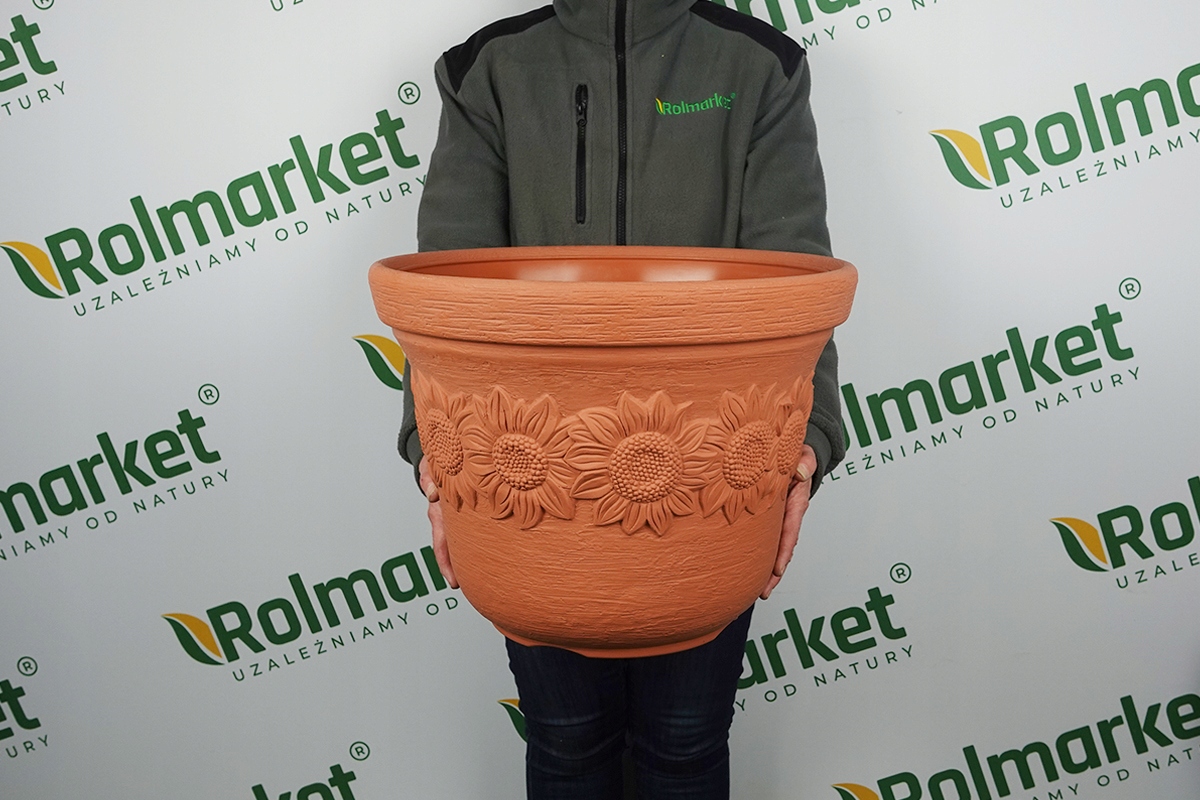 SZEROKA DONICA OGRODOWA NA TARAS KWIATY SUNNY 46 doniczka 46cm MROZOODPORNA Wysokość produktu 1 cm