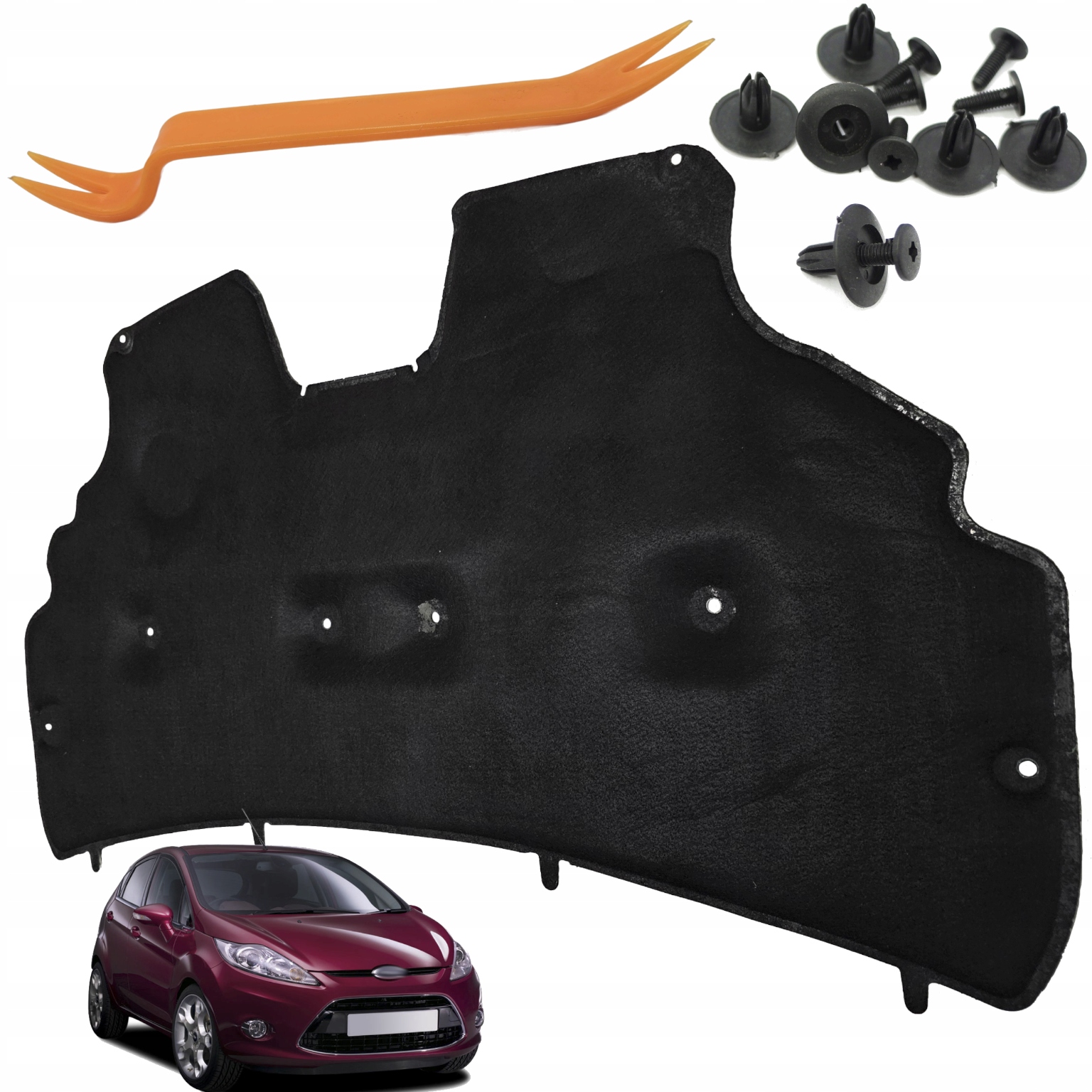 Odhlučnění masky Izolace podbití Ford Fiesta MK7 08-12 Stahovač Sponky