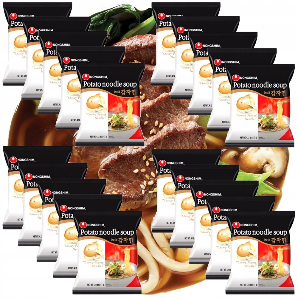 Karton Koreańska Zupka Instant z Makaronem Ziemniaczanym 20 x 100g Nongshim