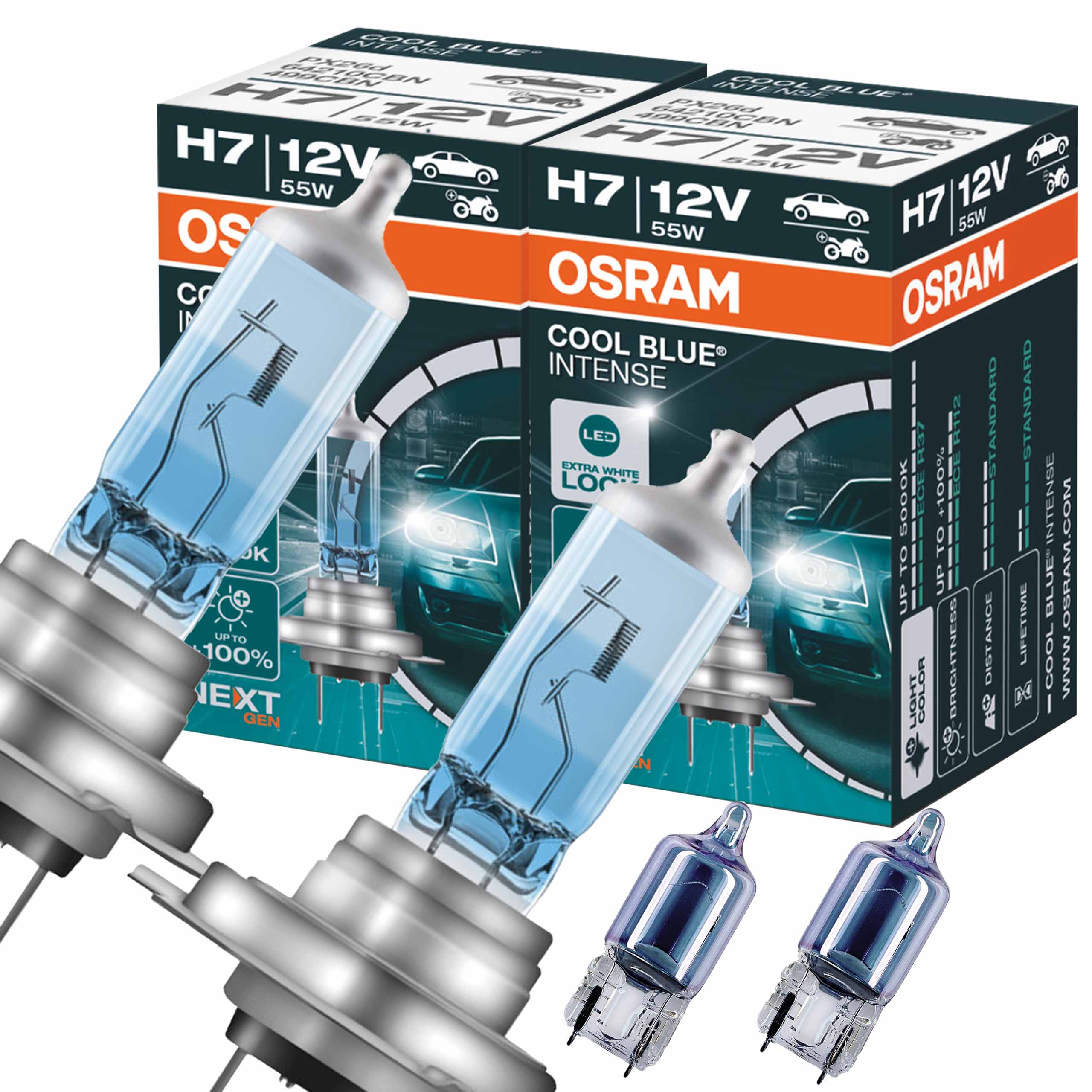 

2X Osram Żarówka H7 55W 12V Coolblue Nextgen W5W