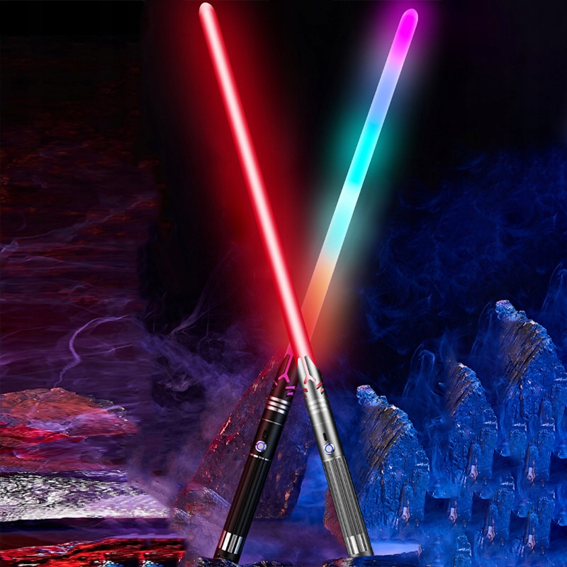 MIECZ ŚWIETLNY ŚWIECĄCY Z DŹWIĘK ZABAWKOWY LED RGB 16 KOL METAL MIECZ USB Efekty dźwiękowe