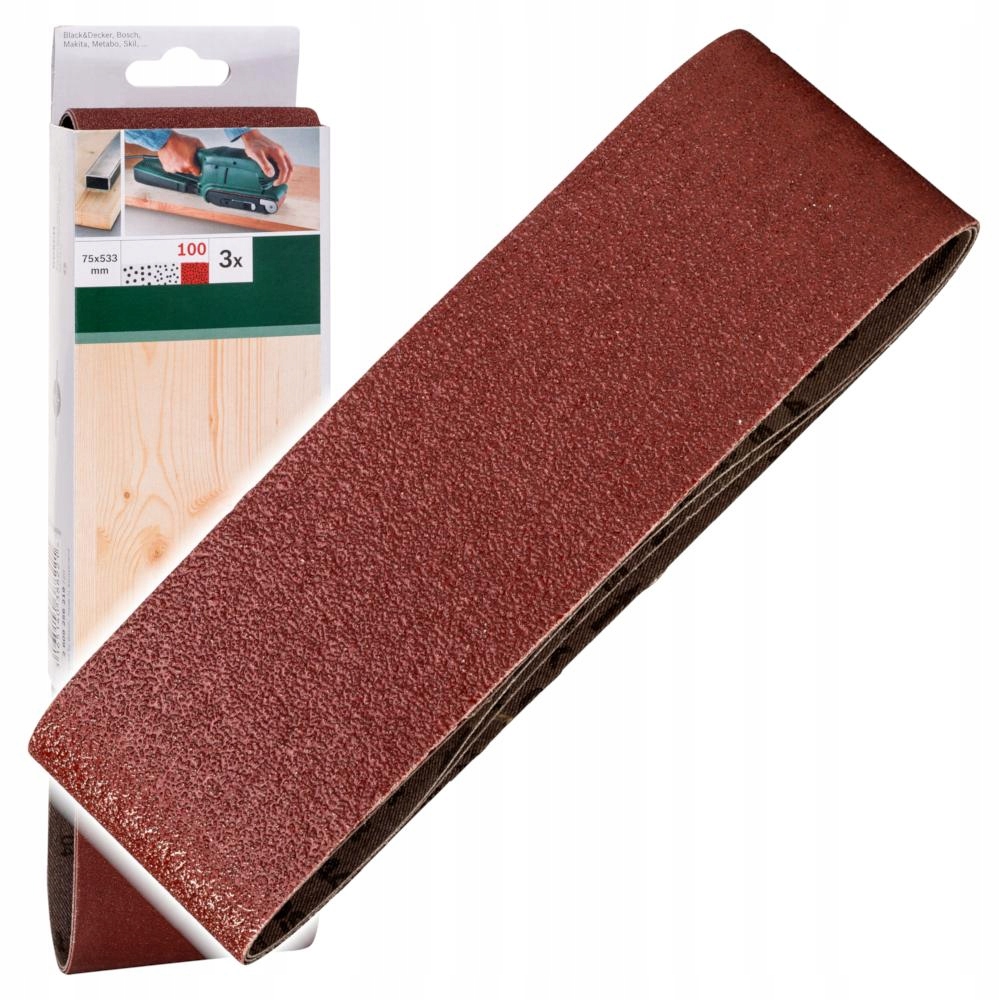Papier Ścierny Taśmowy Bezkońcowy Bosch 75 x 533 P100 3 Sztuki