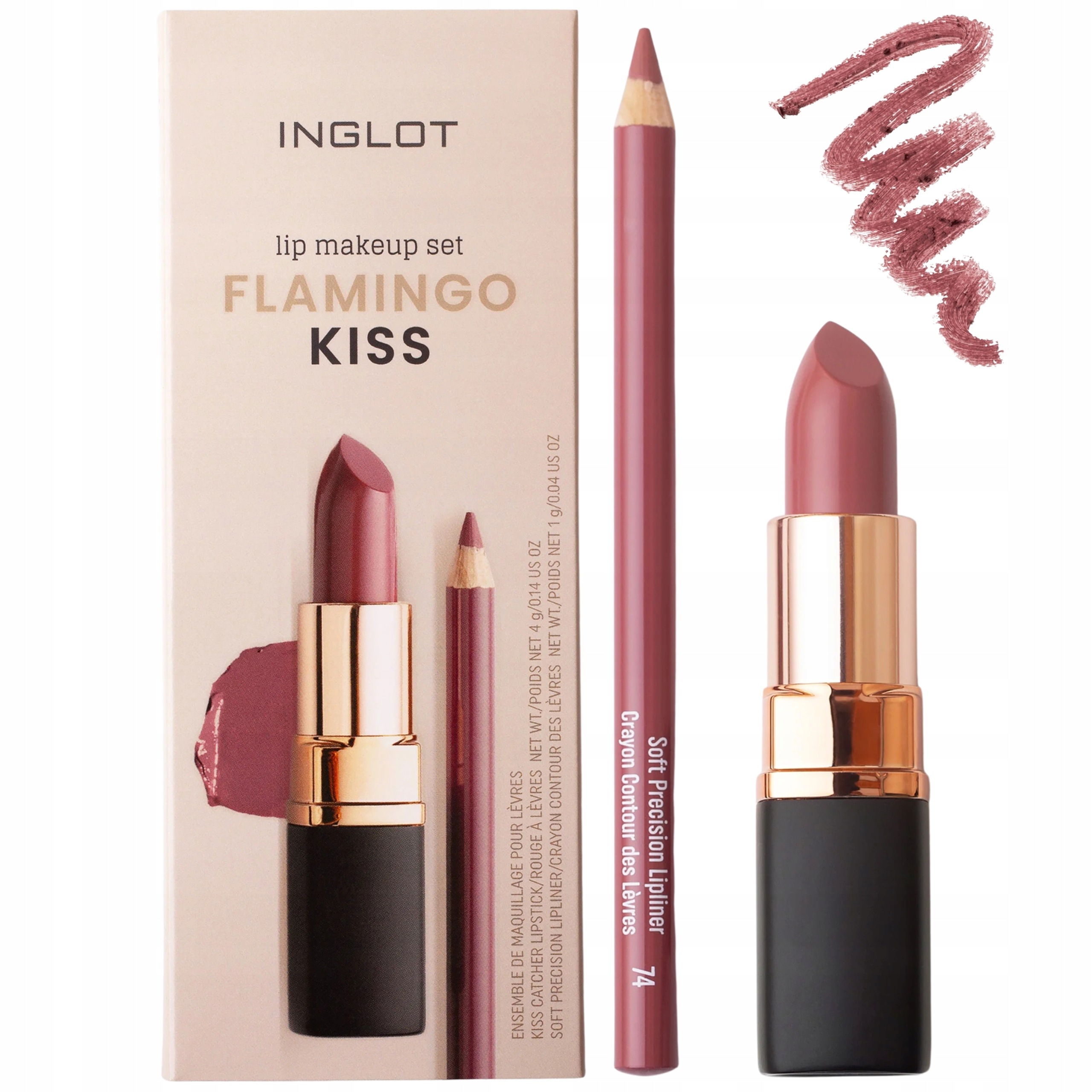 Zestaw do makijażu ust Pomadka Konturówka Inglot Lip Set Flamingo Kiss