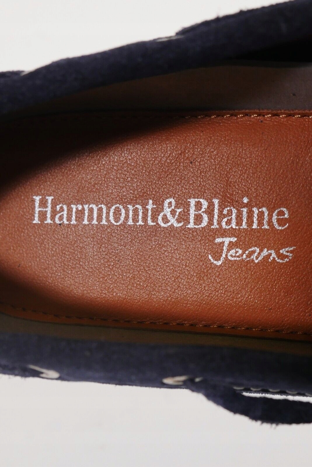 Harmont & Blaine Men's Navy Blue Loafers Shoes Suede Leather Moccasins Size Rozmiar 42