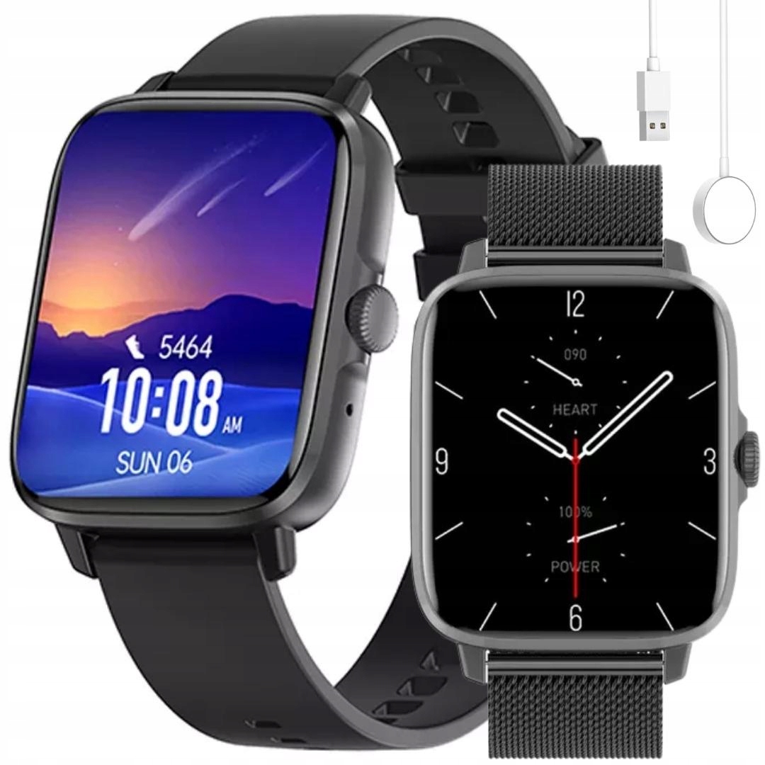 

Smartwatch Męski Zegarek Rozmowy Ekg Puls 2 Paski