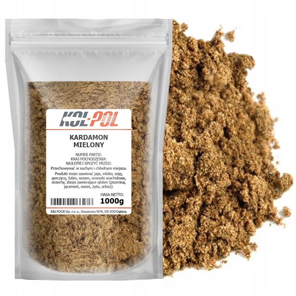 Mletý Kardamom 1kg Čerstvý aromatický přírodní koření kvalita Kol-Pol