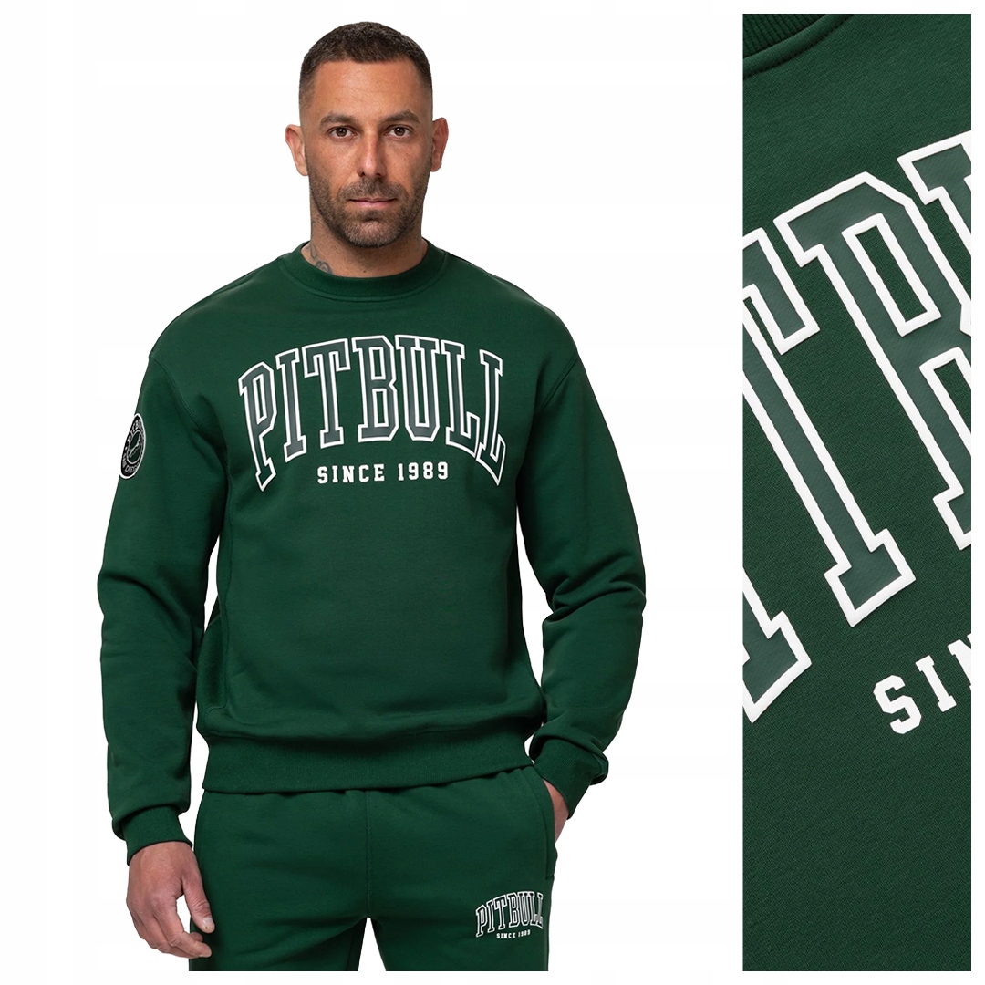 Pánská mikina klasická sportovní mikina Pit Bull „badger“ zelená 3XL