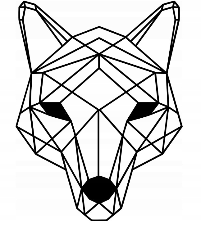 Geometrická 3D nástěnná dekorace Liška 50 cm