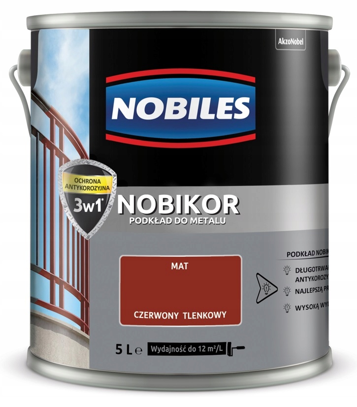 Farba Podkładowa Nobiles Nobikor czerwony tl., 5l