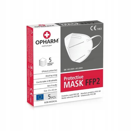 

Opharm Maska Ochronna FFP2 biała, 5szt.