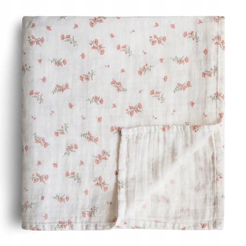 

Mushie Otulacz kocyk muślinowy 120x120 Pink Flower