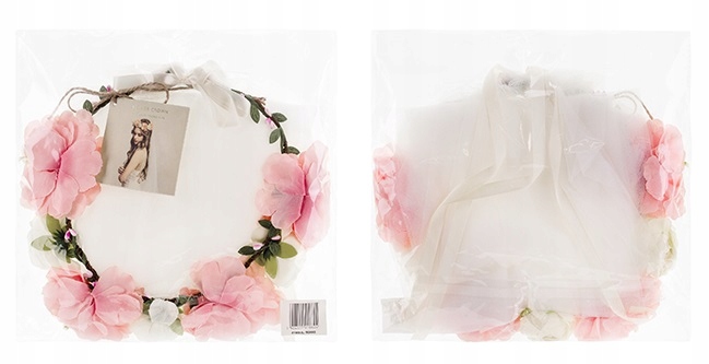 Wianek na głowę z welonem Różowe kwiaty Wieczór Panieński Kod producenta WIAN6