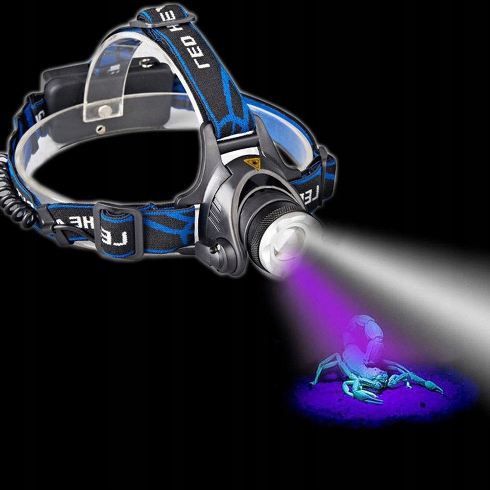 Latarka czołowa 2 x XM-L T6 ZOOM USB + UV klima AKU 2x18650 ULTRAFIOLET LC7 EAN (GTIN) 5906086910521