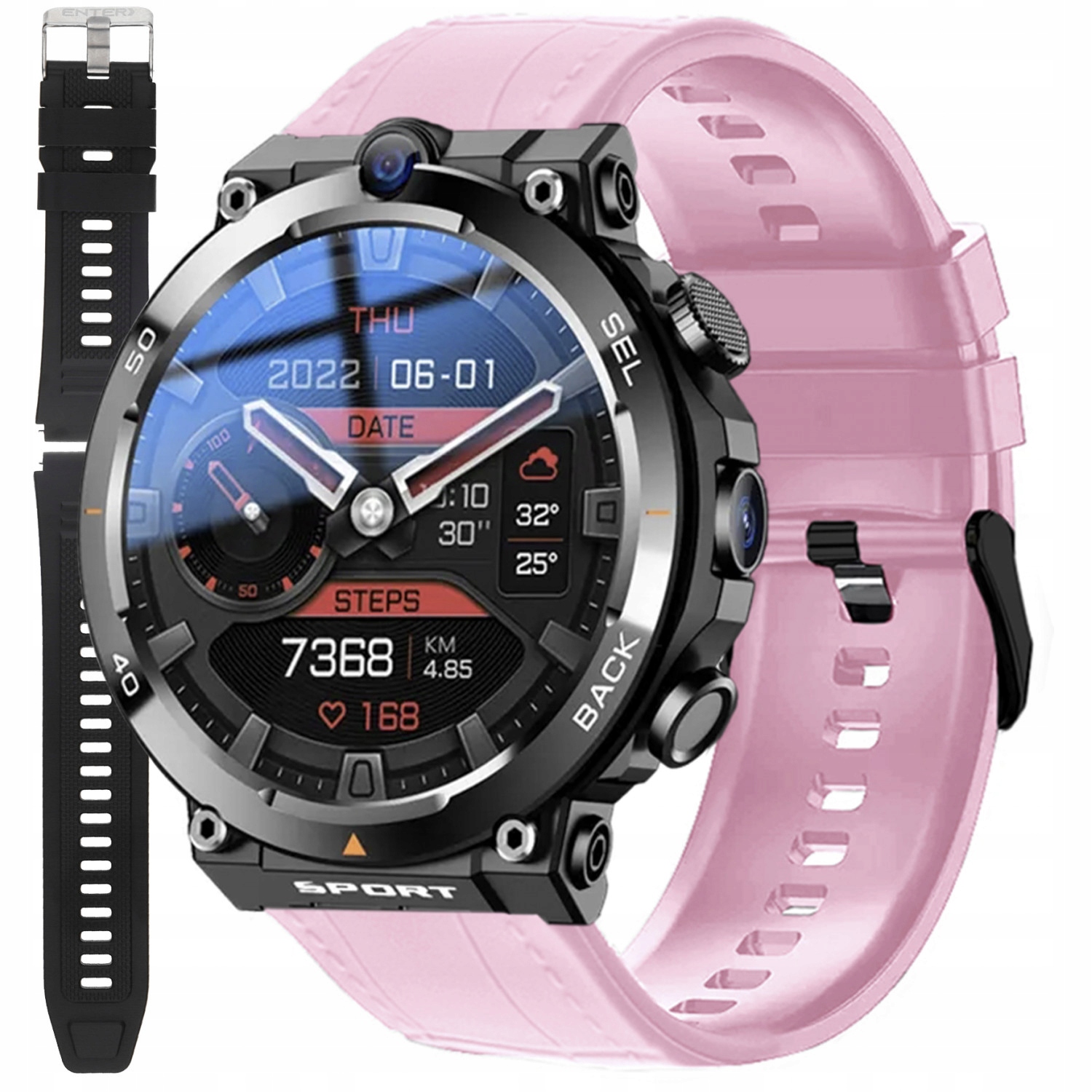 Chytré Hodinky Enter AiWatch Google Play polské menu růžový pásek