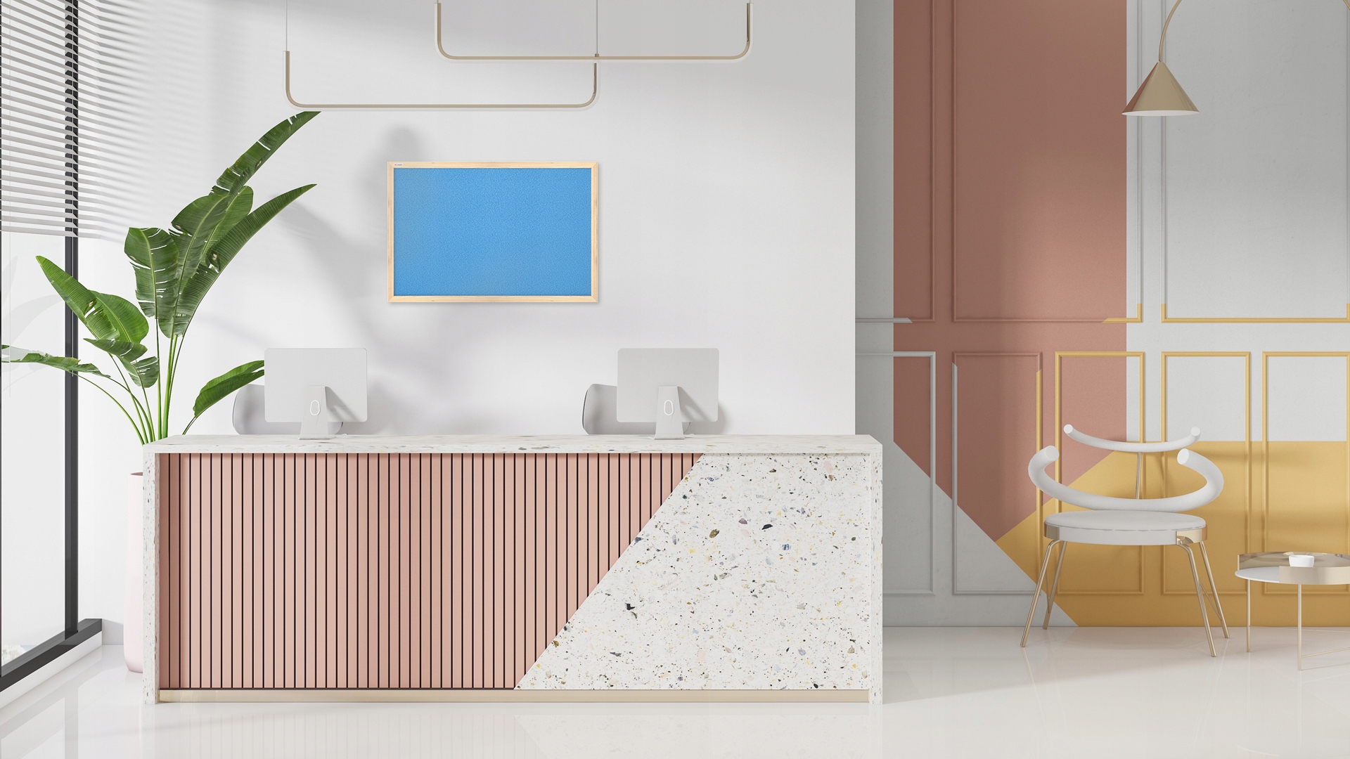 Tablica korkowa pastelowy niebieski korek 90x60cm Marka Allboards