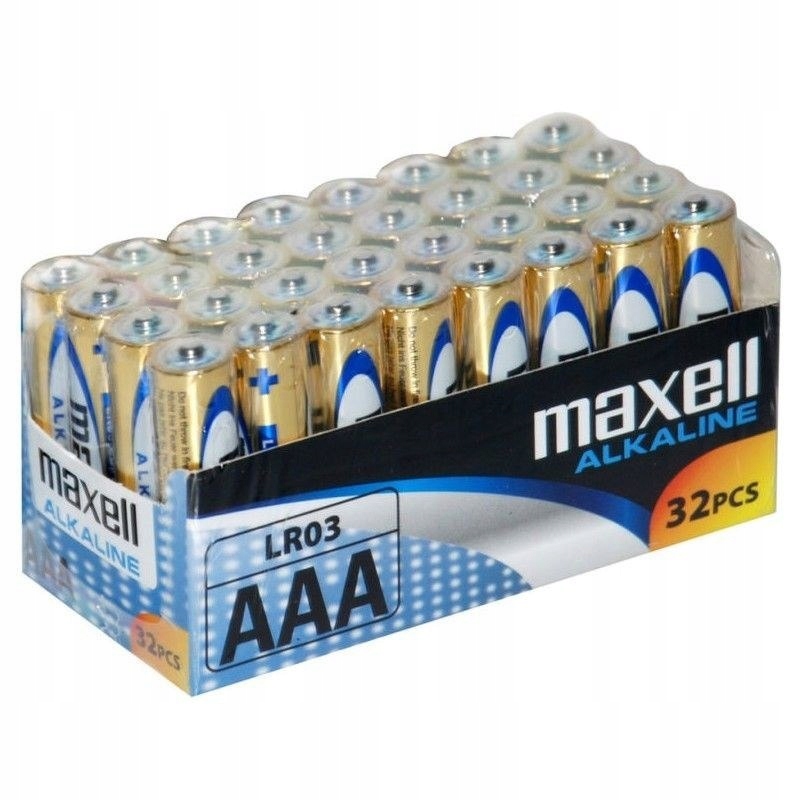 Maxell Bateria alkaliczna Alkaline LR03 Aaa Folia karton 32 sztuki (8 zgrze