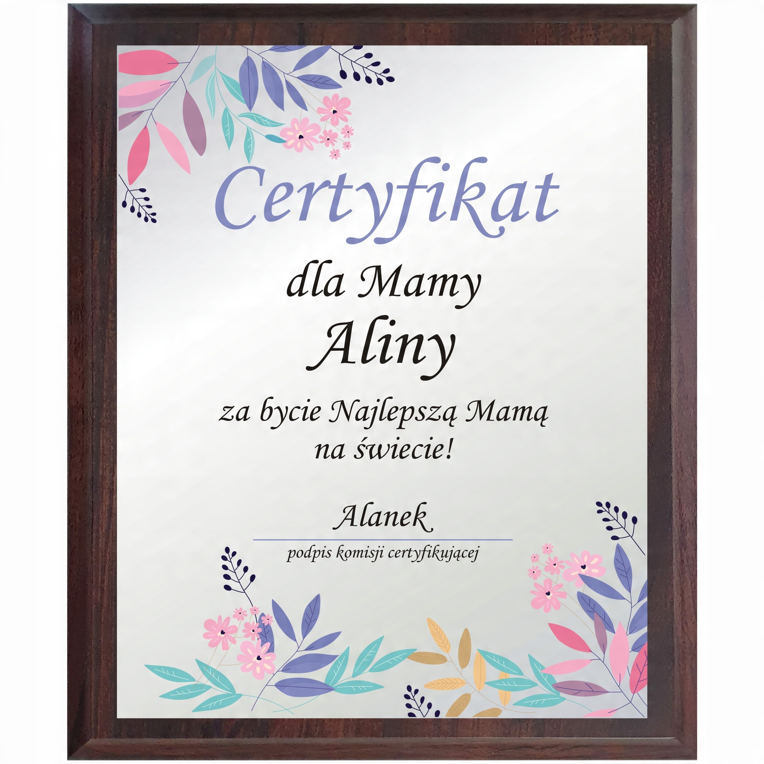 

na Dzień Mamy Obrazek dla Matki Dyplom