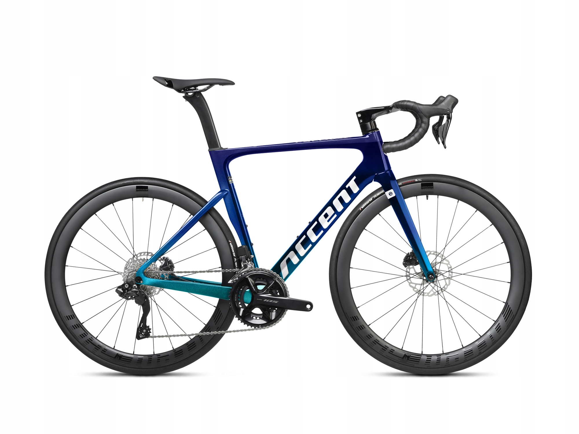 Rower szosowy Accent Cyclone Disc Carbon 105 Di2 navy-blue Xs eBon 250 zł