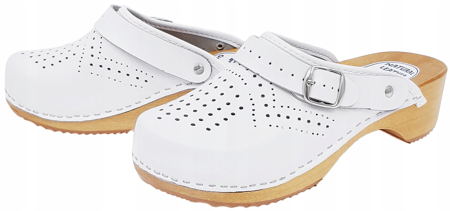 Chodaki Drewniaki Trepy Medyczne z Klamerką *40* Marka Halskór