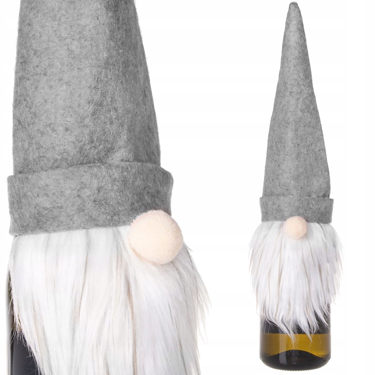 POKROWIEC NA BUTELKĘ ŚWIĄTECZNY UBRANKO GNOM SKRZAT 37 CM ŚWIĘTA