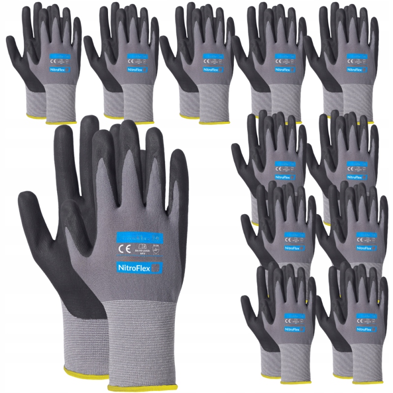 Rękawice Robocze Nitroflex Rękawiczki Ochronne Nitrylowe ROZ.10 XL 12 Par