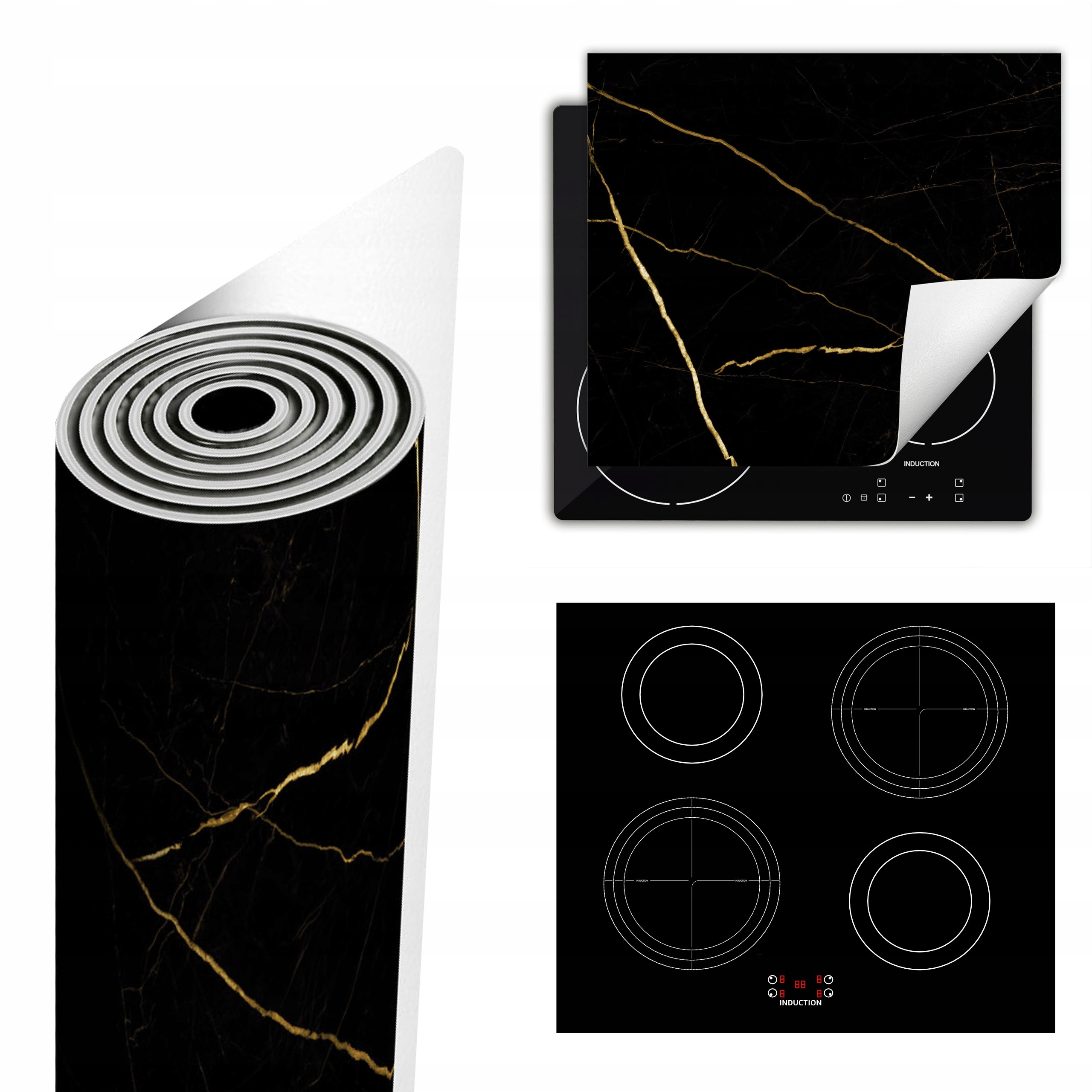 Ochranná Podložka Na Sporák Má Více Místa 60x52 černá mramor