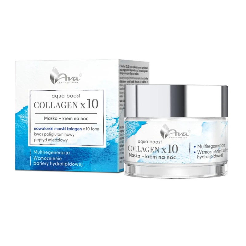 Ava Aqua Boost Kolagen X10 Noční maska-krém 50 ml