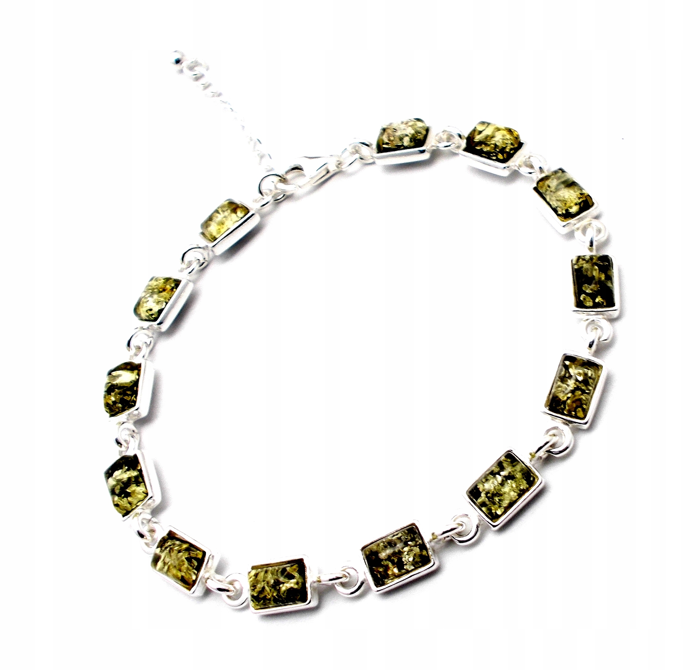 

Srebrna Bransoletka Z Bursztynem