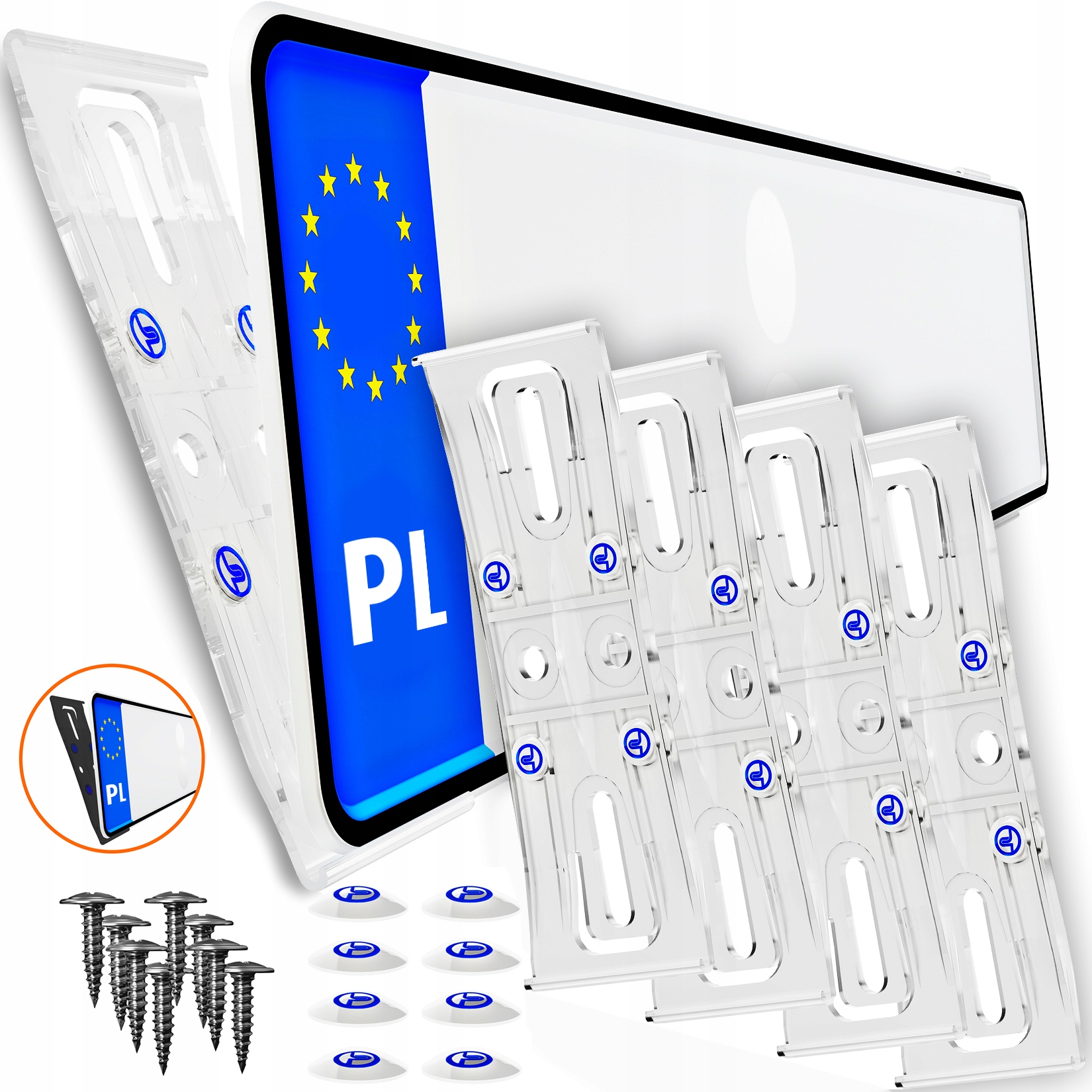 Bezramkowe Mocowanie Tablic Rejestracyjnych Uchwyt Ramki Pod Tablice Kpl