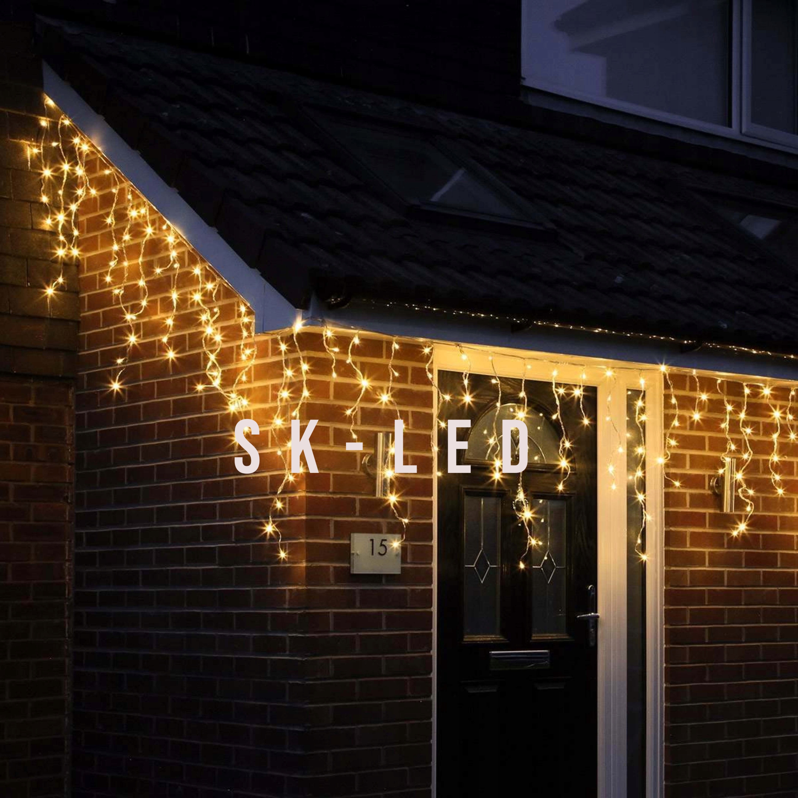 KURTYNA ŚWIETLNA SOPLE LAMPKI 100 LED BIAŁE CIEPŁE Kod producenta S100BC.SKLED