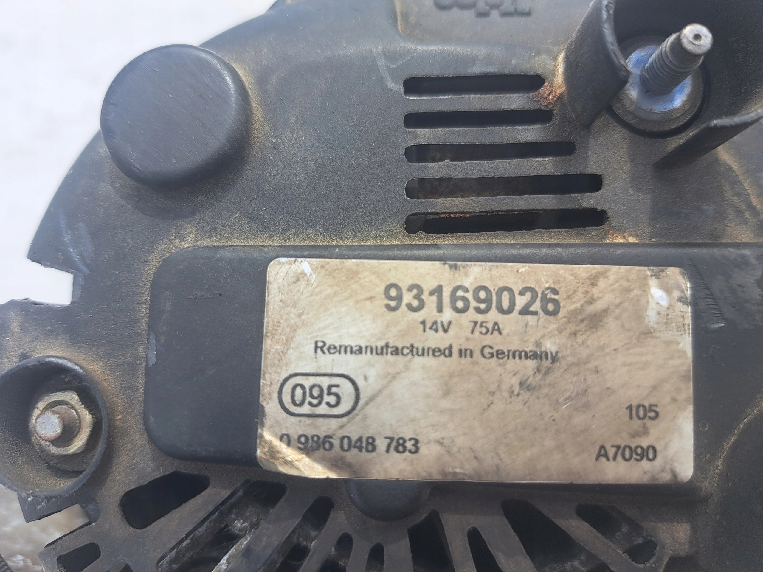 OPEL ASTRA AGILA CORSA MERIVA 93169026 ALTERNATOR