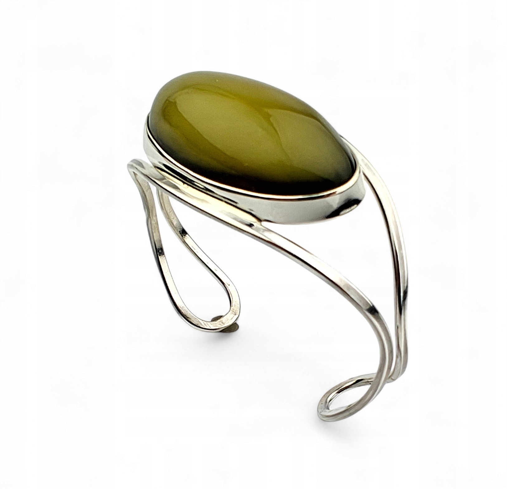 Unikátní Náramek Stříbro Jantar S Obláčkem