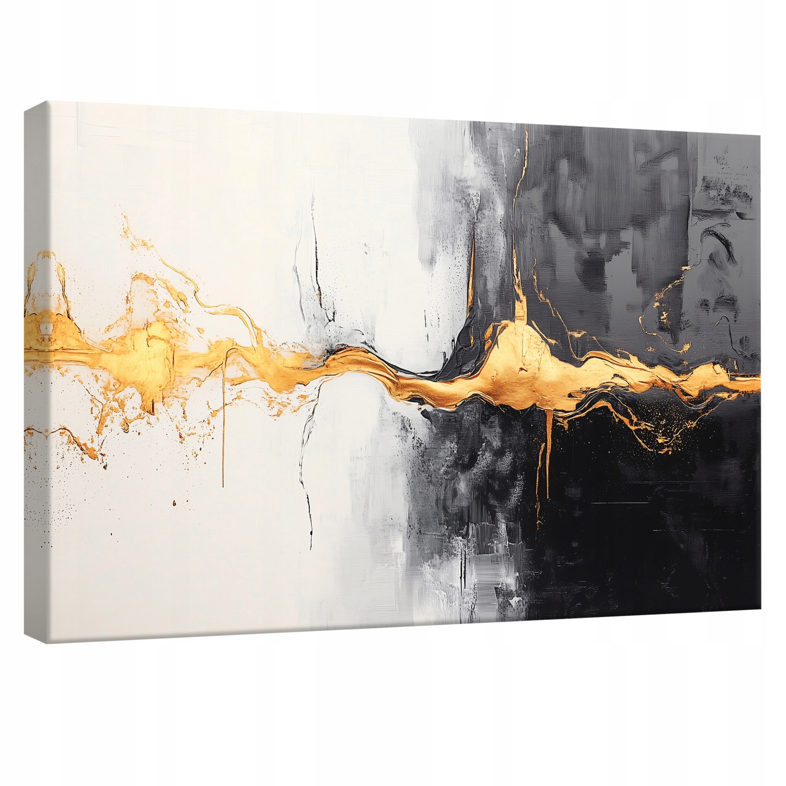 Obraz 120x80 Abstrakce zlato černá bílá šedá modernost
