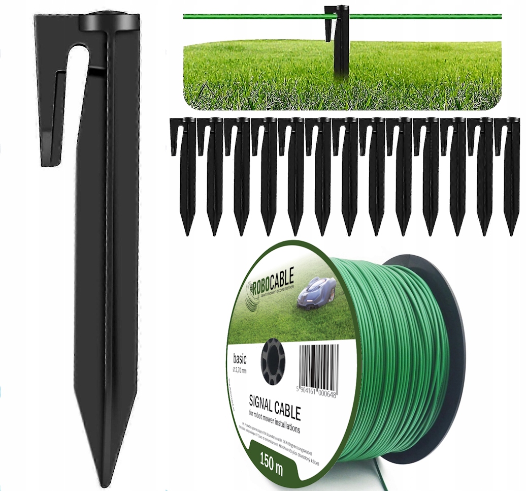 Kabel pro omezení robotické sekačky Sada 150 m Špendlíky Robocable