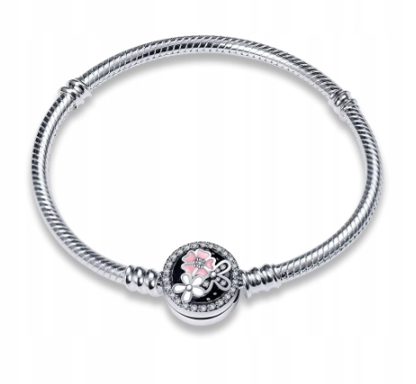 Modulární náramek na přívěsky Květiny Zirkony Stříbro 925 20 cm