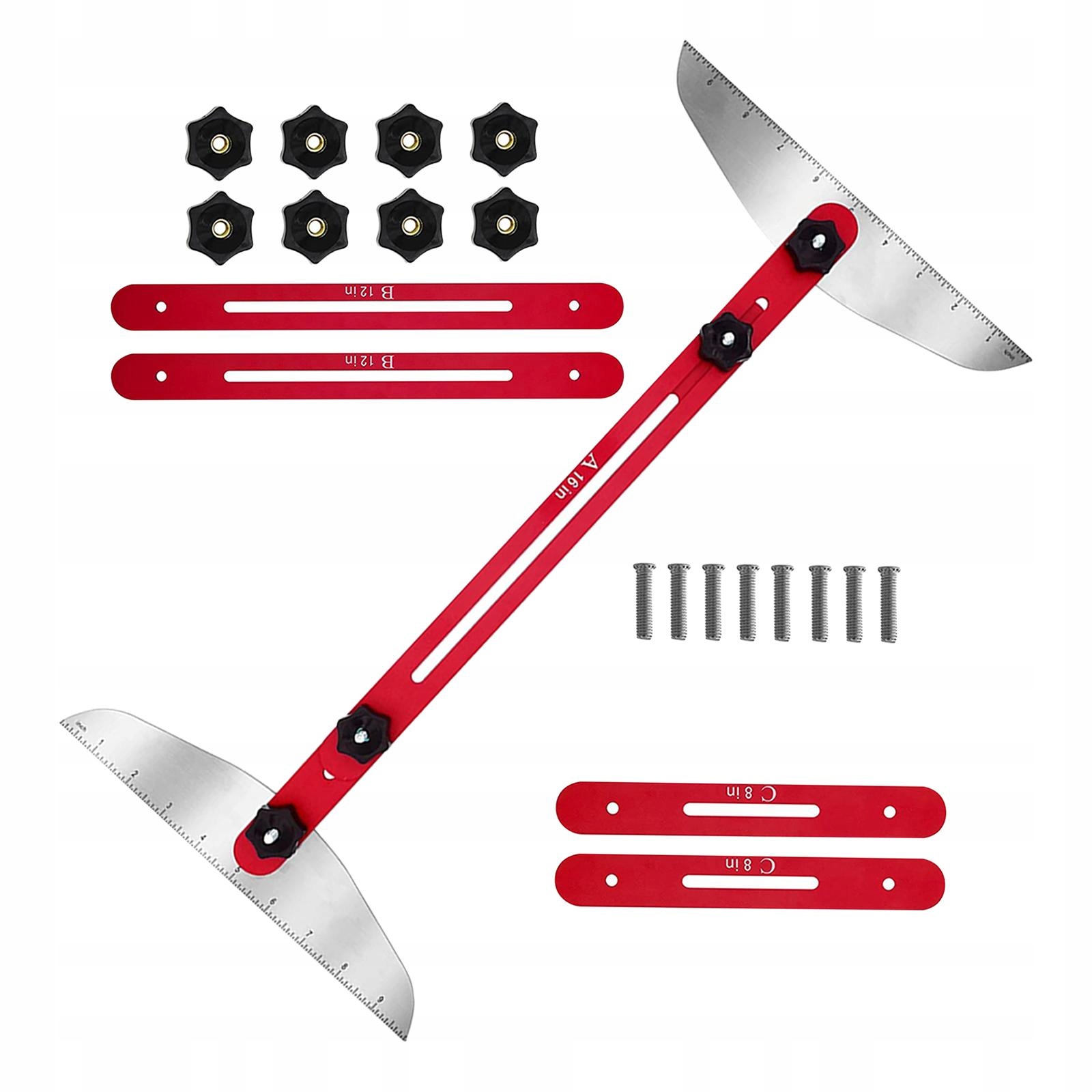 Інструмент для вимірювання ступенів сходів легко регулюється